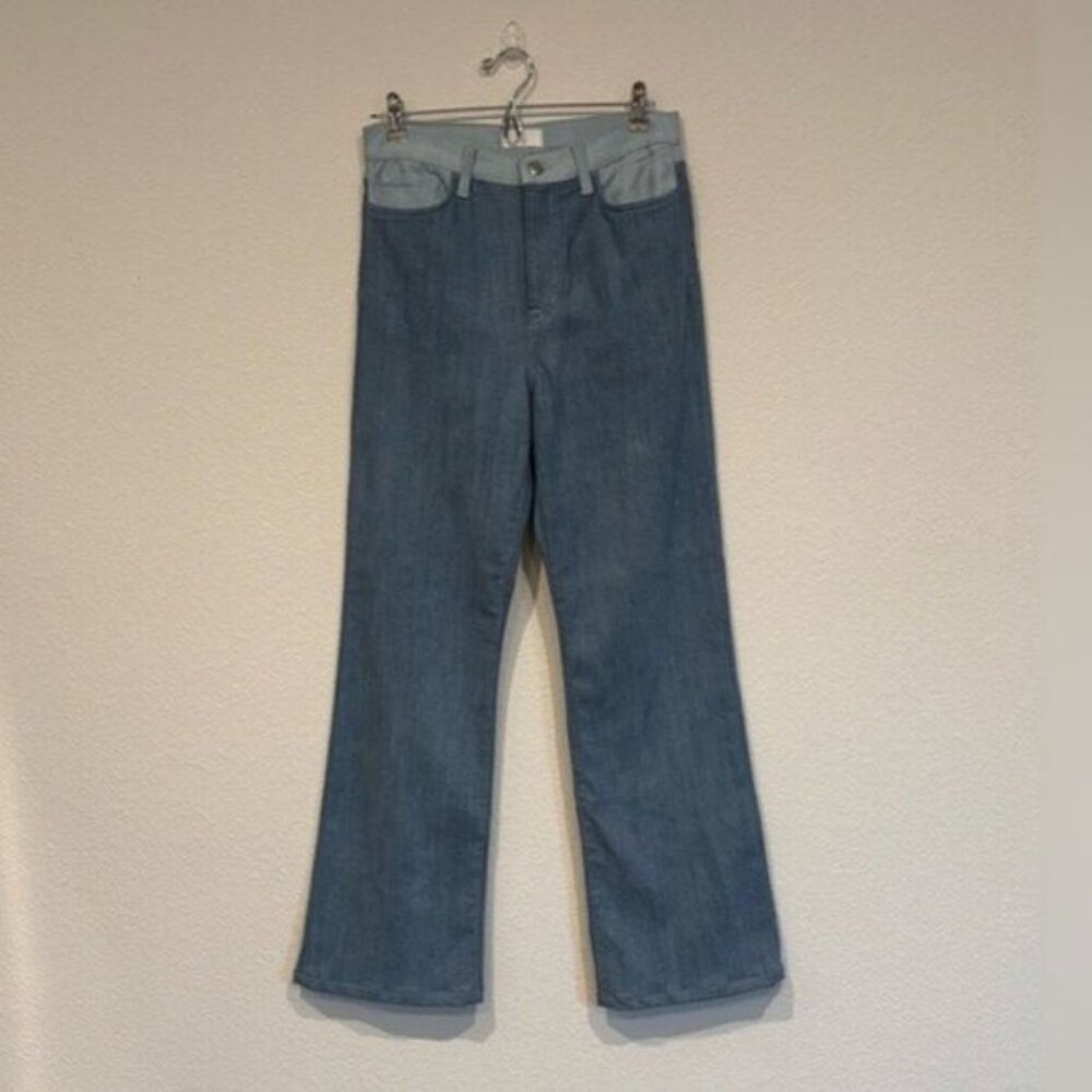7 For All Mankind Easy Boot Center Back Split Jeans Color Block